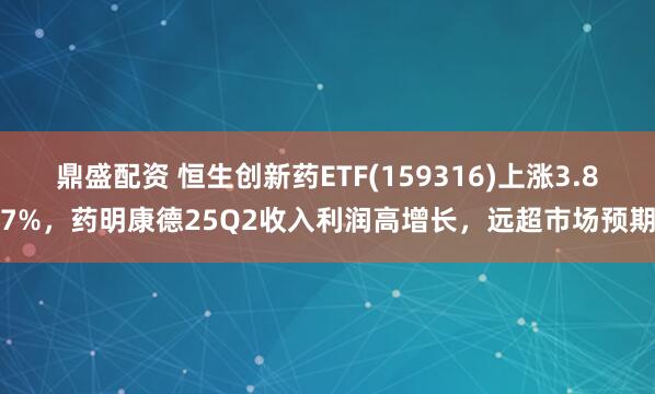 鼎盛配资 恒生创新药ETF(159316)上涨3.87%，药明康德25Q2收入利润高增长，远超市场预期
